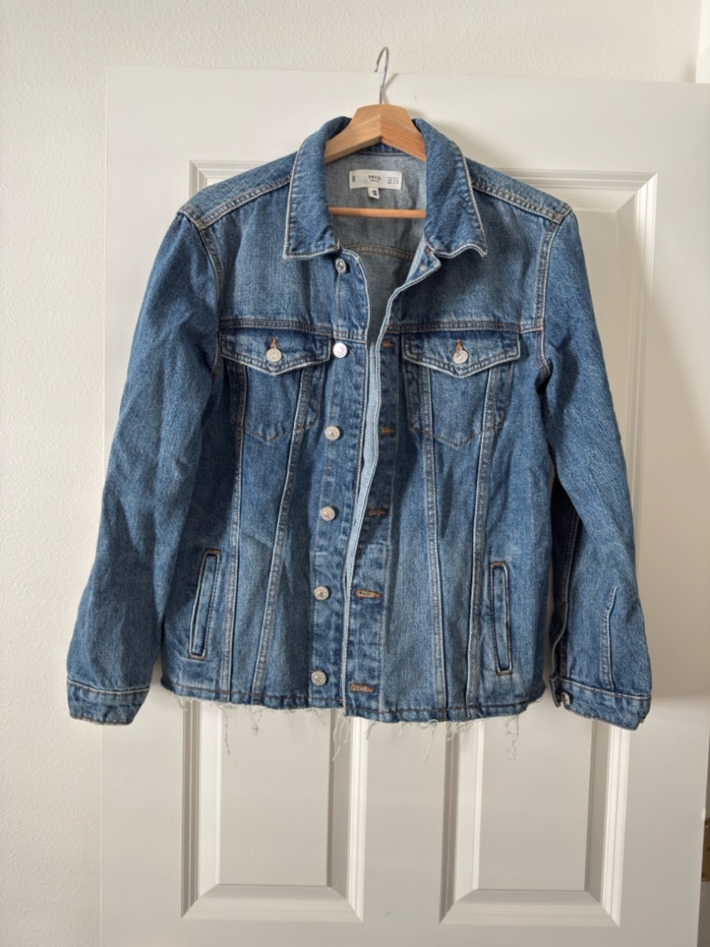 Mango Medium Blue Denim Jean Jacket